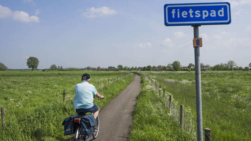 Fietser in het Hollandsche IJsselgebied